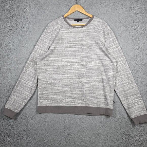 Robert Barakett Sweater Mens XL Light Gray Caslin LS Ribbed Crewneck Lightweight - Picture 1 of 12
